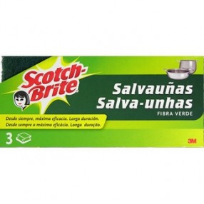 SCOTCH BRITE estropajo salvauñas con fibra verde 2 unidades